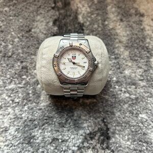 Tag Heuer Silver Stainless Steel Watch with White Dial